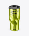 390ml Matte Stainless Steel Travel Cup Mockup (High-Angle Shot) on