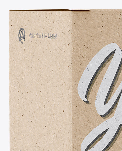 Kraft Box Mockup   Half Side View PSD #2