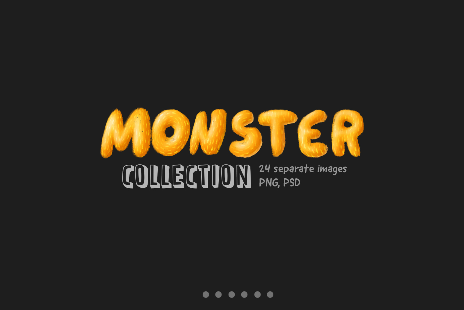 Monsters Set In Illustrations On Yellow Images Creative Store