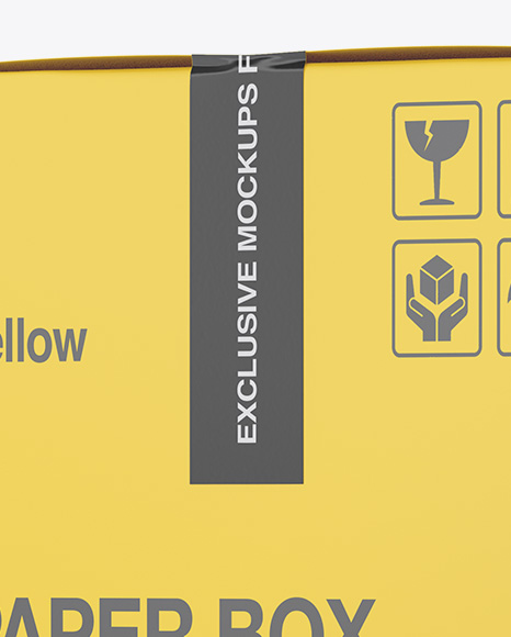 Paper Box Mockup   Side View (High Angle Shot) PSD #2