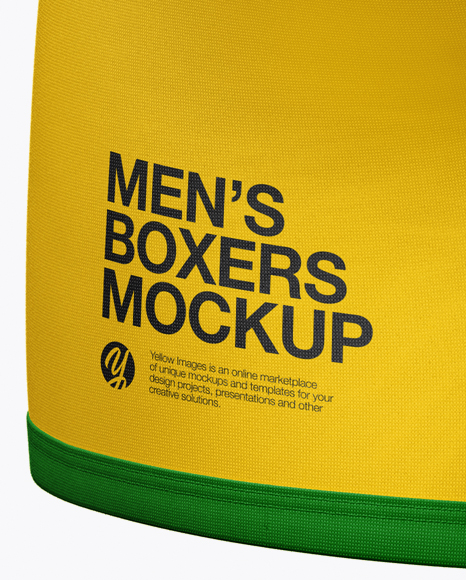 Men S Boxer Briefs Mockup Back View In Apparel Mockups On Yellow Images Object Mockups