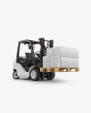 Forklift Mockup - Right Half Side View on Yellow Images Object Mockups