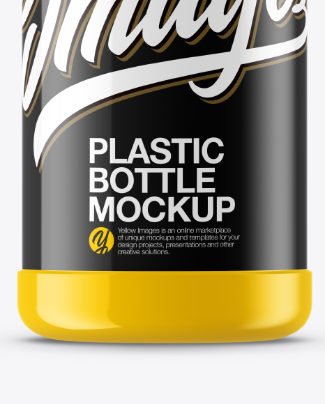 Glossy Plastic Bottle Mockup PSD #1