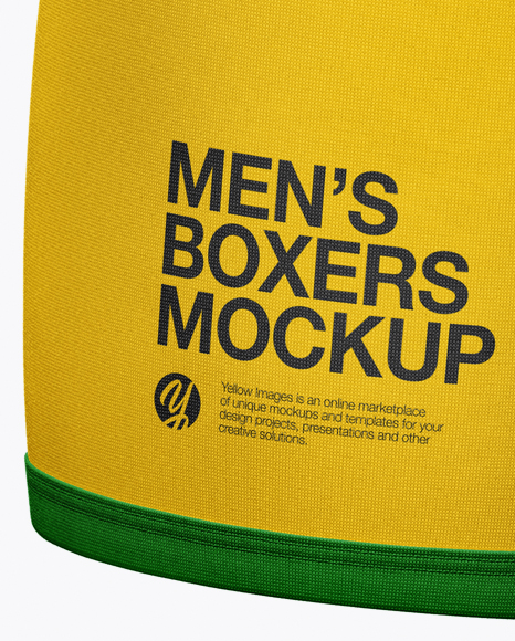 Men S Boxer Briefs Mockup Half Side View In Apparel Mockups On Yellow Images Object Mockups