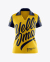 Download Women S Polo Mockup Front View In Apparel Mockups On Yellow Images Object Mockups