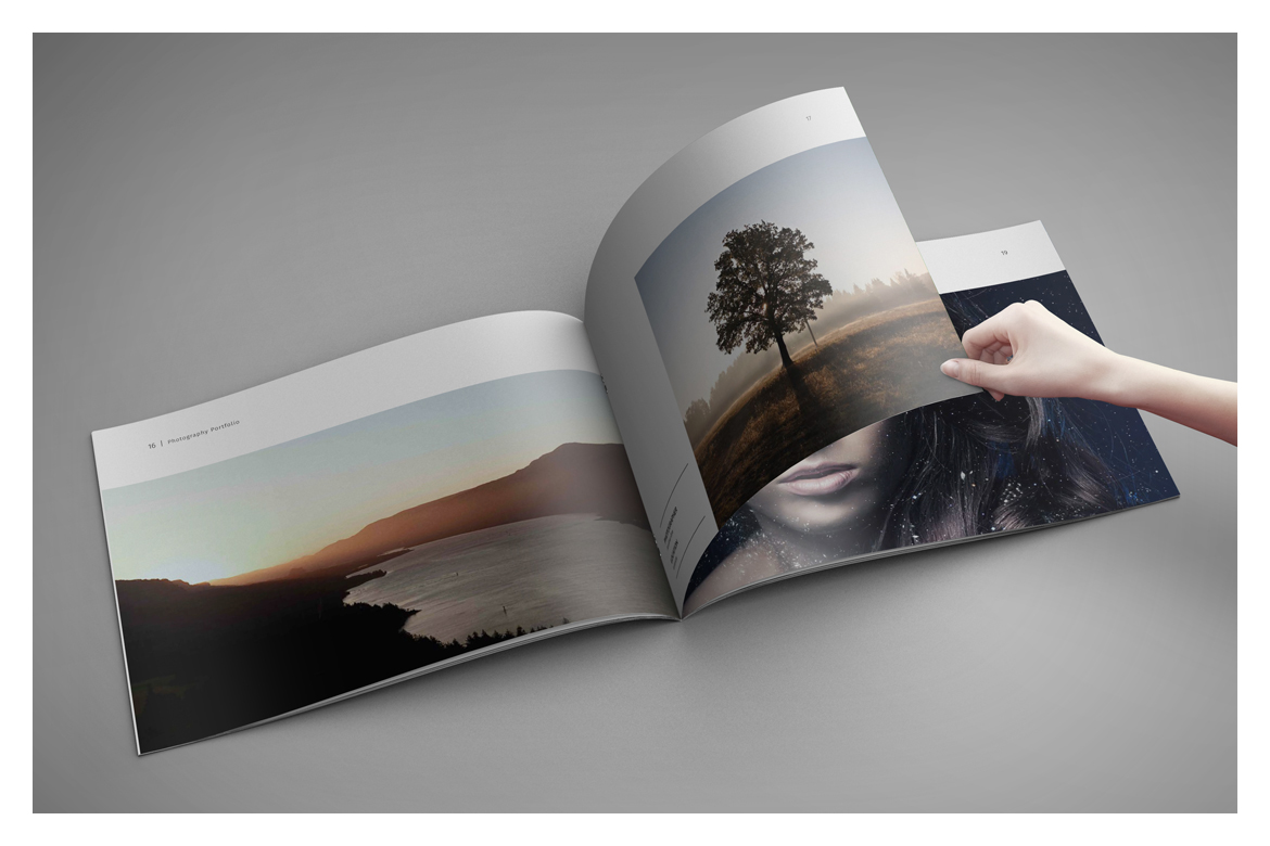 Photography Portfolio Template on Yellow Images Creative Store