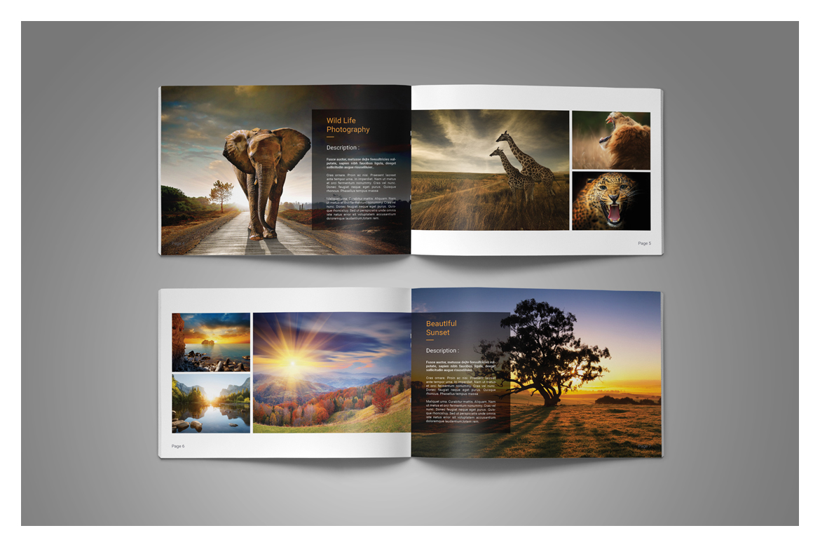 Photography Portfolio Template on Yellow Images Creative Store