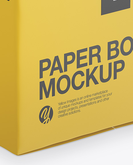 Download Paper Box Mockup Half Side View In Box Mockups On Yellow Images Object Mockups