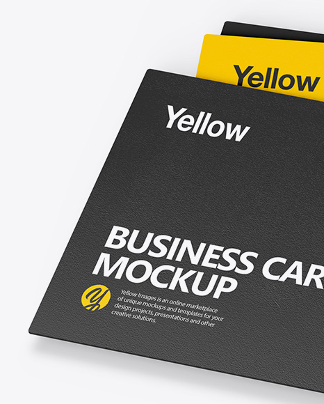 Download Three Textured Business Cards Mockup Half Side View High Angle Shot In Stationery Mockups On Yellow Images Object Mockups