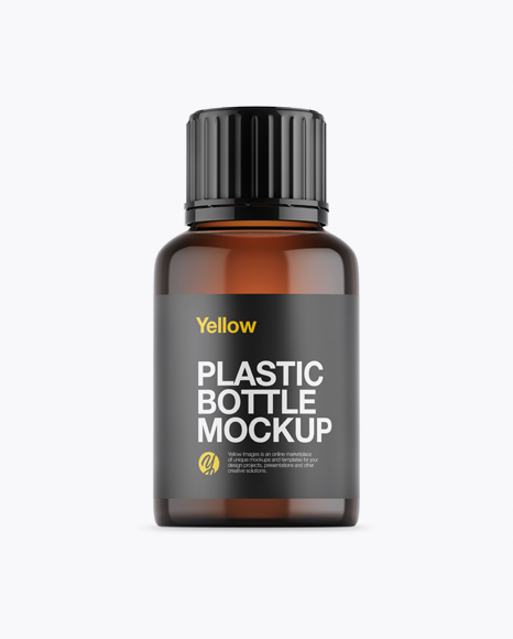 Amber Plastic Bottle Mockup PSD #2