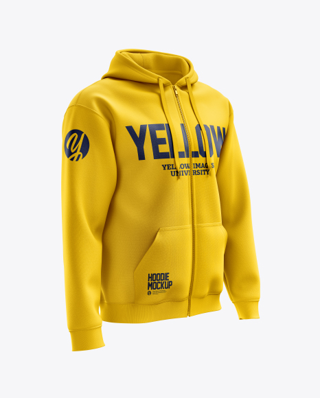 Download Men S Full Zip Hoodie Mockup Right Half Side View In Apparel Mockups On Yellow Images Object Mockups