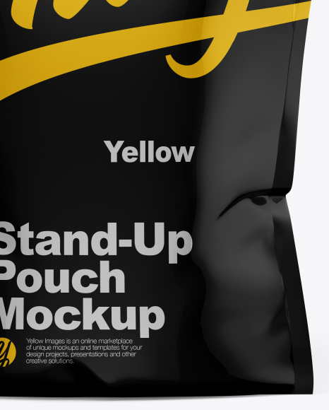Glossy Stand-Up Pouch w/ Zipper Mockup - Front View Glossy Stand-Up Pouch w/ Zipper Mockup - Front View
