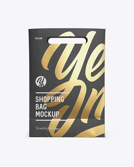 Download Paper Shopping Bag Mockup Front View In Bag Sack Mockups On Yellow Images Object Mockups