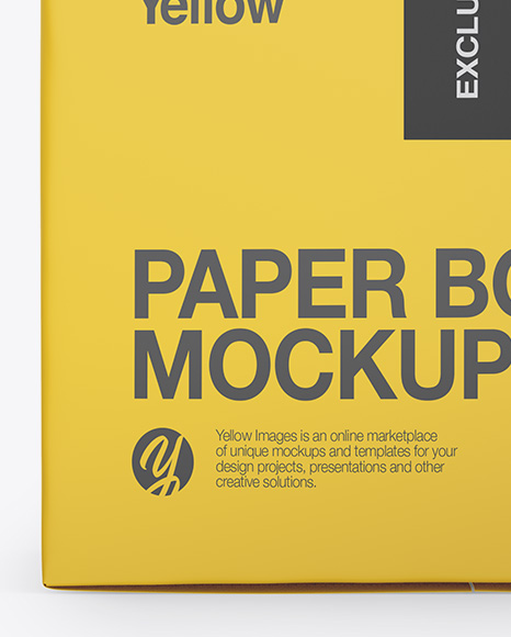 Download Paper Box Mockup Front View In Box Mockups On Yellow Images Object Mockups