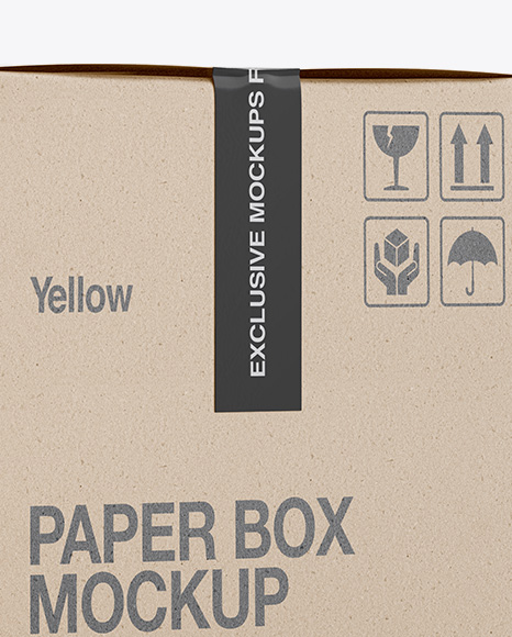 Kraft Box Mockup   Side View (High Angle Shot) PSD #2