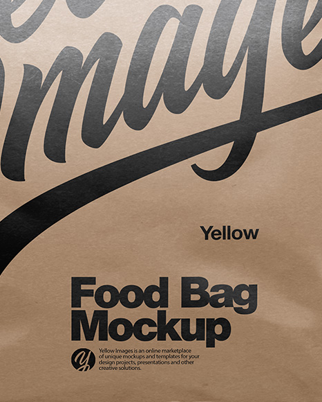 Kraft Paper Food Bag Mockup   Front View PSD #4