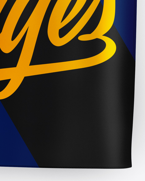 Vertical Flag With Metallic Pole Mockup   Front View PSD #1