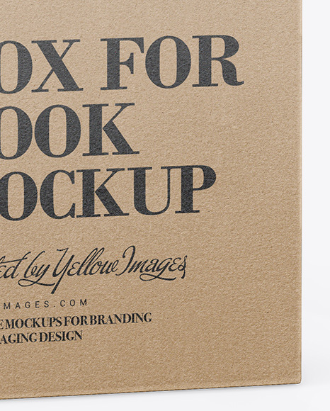 Download Kraft Box With Book Mockup Half Side View In Box Mockups On Yellow Images Object Mockups Yellowimages Mockups