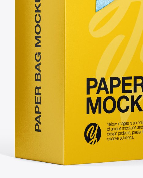 Paper Bag With Bow Mockup   Half Side View PSD #4