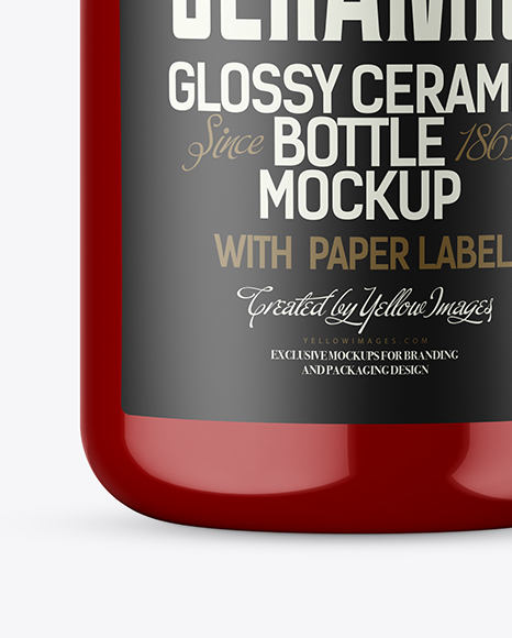 Glossy Ceramic Bottle Mockup PSD #1