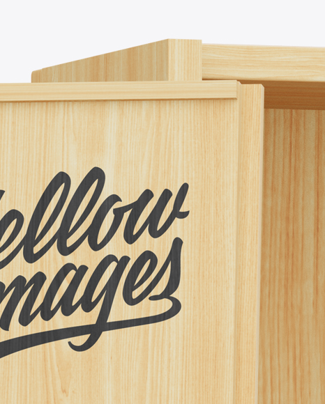 Opened Wooden Wine Box Mockup in Object Mockups on Yellow Images Object Mockups