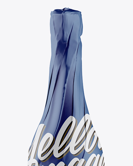 Wine Bottle in Matte Paper Wrap With Label Mockup Wine Bottle in Matte Paper Wrap With Label Mockup