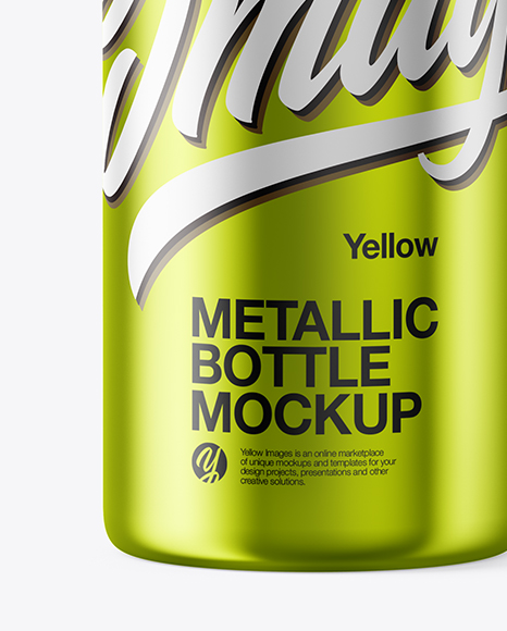 Download Matte Metallic Bottle Mockup in Bottle Mockups on Yellow ... Yellowimages Mockups
