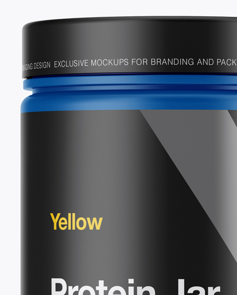 Matte Protein Jar Mockup PSD #2