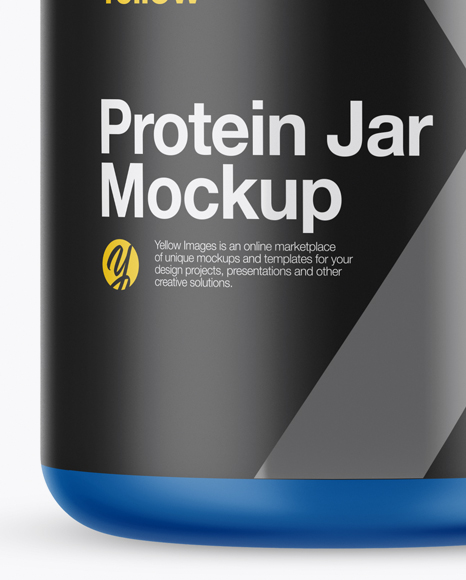 Matte Protein Jar Mockup PSD #1