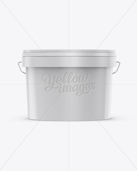3L Plastic Paint Bucket Mockup Front View (Eye Level Shot) PSD #1