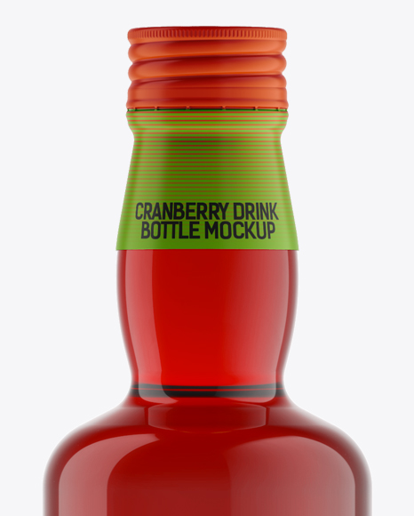 350ml Cranberry Drink Bottle with a Screw Cap Mockup PSD #2