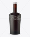 Matte Amber Bottle W/ Bung Mockup - Front View on Yellow Images Object