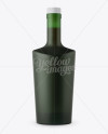 Matte Green Bottle W/ Bung Mockup - Front View on Yellow Images Object