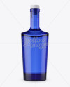 Download Blue Glass Liquor Bottle W/ Bung - Front View in Bottle Mockups on Yellow Images Object Mockups