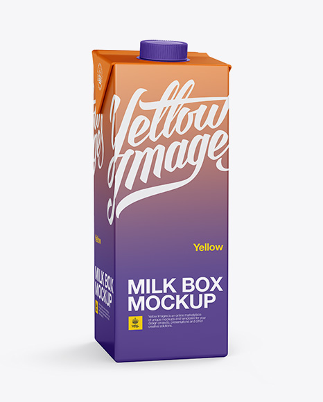 Download 1L Carton Box Mockup in Box Mockups on Yellow Images ...