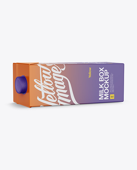 1L Carton Box Mockup PSD #4