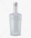 Frosted Glass Vodka Bottle W/Bung Mockup - Front View on Yellow Images