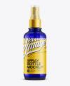 Blue Spray Bottle W/ Clear Overcap Mockup on Yellow Images Object Mockups