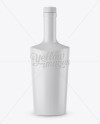 Glass Liquor Bottle W/ Bung Mockup - Front View on Yellow Images Object