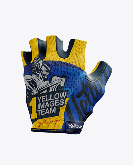 Download Cycling Glove Mockup Halfside View In Apparel Mockups On Yellow Images Object Mockups