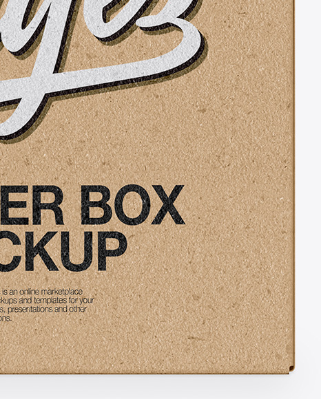 Opened Kraft Box Mockup   Front View PSD #1