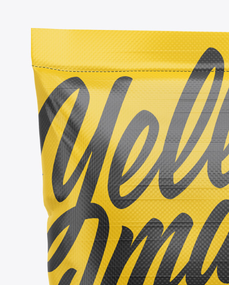 Download Polypropylene Bag Mockup Front View In Bag Sack Mockups On Yellow Images Object Mockups PSD Mockup Templates