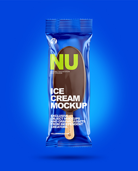 Download Ice Cream Bar Mockup in Flow-Pack Mockups on Yellow Images ...