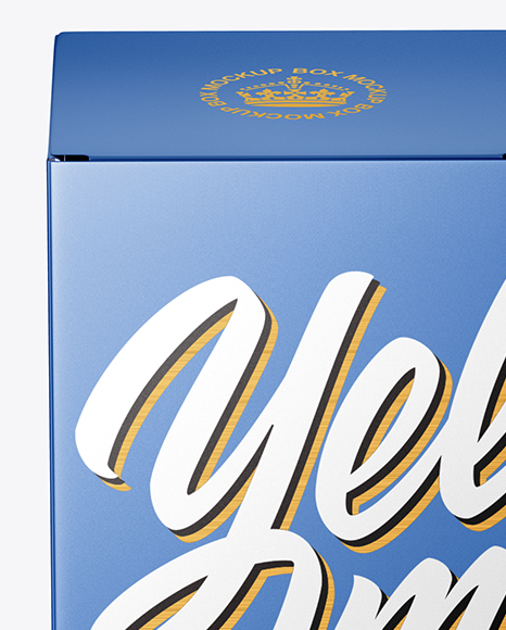 Metallic Paper Box Mockup - Front View (High-Angle Shot) Metallic Paper Box Mockup - Front View (High-Angle Shot)