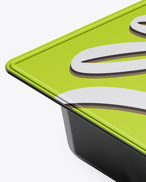 Metallic Plastic Container Mockup - Half Side View Metallic Plastic Container Mockup - Half Side View