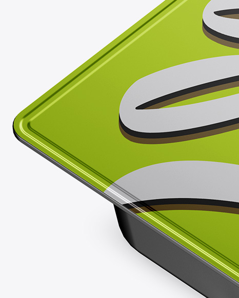 Metallic Plastic Container Mockup   Half Side View PSD #2
