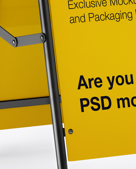 Glossy Street Stand Mockup   Half Side View PSD #4