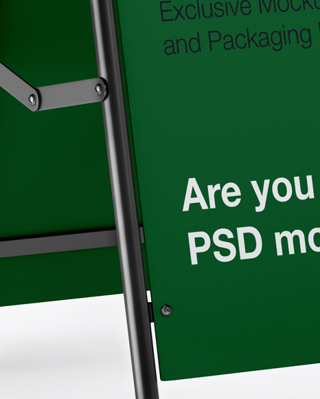 Matte Street Stand Mockup   Half Side View PSD #1