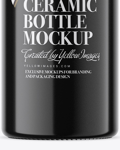 Glossy Ceramic Bottle Mockup PSD #1