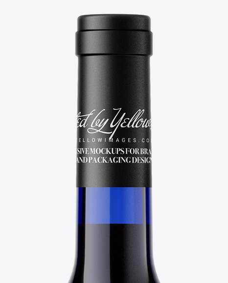 Blue Glass Red Wine Bottle Mockup Blue Glass Red Wine Bottle Mockup